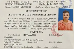 Quyết định truy nã Hồ Thanh Mới