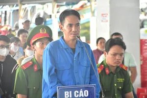 Bị cáo Lê Duy Tính tại phiên xét xử. Ảnh: NAM KHÔI