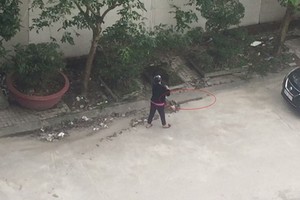 Nghe An woman receives administrative fine for sweeping trash down sewer
