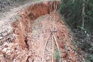 Certain part of the crack is 1 meter wide and 5 meters deep