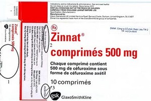 Drug administration warns of fake Zinnat drug