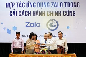 The signing ceremony between Tien Giang Province and Zalo