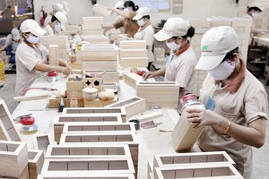 Workers are processing wooden products for export (photo: SGGP)