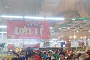 Supermarkets and shopping malls in HCM City have seen a surge in sales during the long National Day holidays this year. (Source: VNA)
