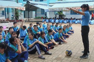 A sport class in Binh Tay Junior High School in District 6 (photo: SGGP)
