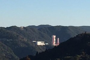 Epsilon Rocket on its launching platform at the Uchinoura Space Center