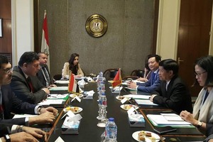 At the talk between Deputy Minister of Foreign Affairs Nguyen Quoc Cuong and his Egyptian counterpart Khaled Tharwat (Photo: VNA)