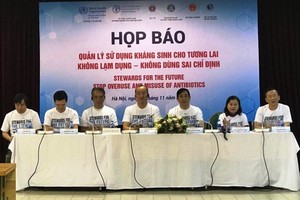 At the press brief yesterday (Photo: SGGP)