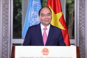 Prime Minister Nguyen Xuan Phuc in his video message to the UN General Assembly’s special session on COVID-19 response on December 3-4 (Photo: VNA)