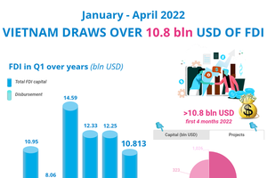 FDI reaches over US$10.8 billion in Jan-April