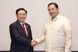 Top legislator meets Philippine lower house speaker in Jakarta 