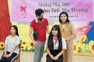 Students, teachers, and parents growing hair to bring hope to cancer patients