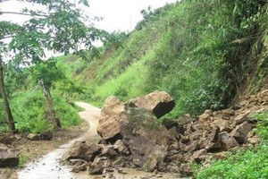 A landslide occurs in Dien Bien 