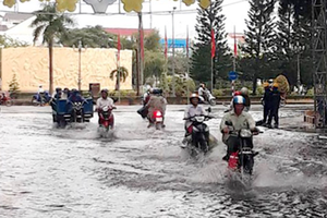 The prolonged heavy rains and high record flood tide cause serious flooding 