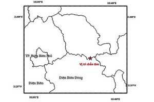 Map of epicenter location