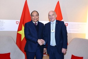 Vietnamese Prime Minister Nguyen Xuan Phuc and Swiss President Ueli Maurer at WEF Davos 2019 (Photo:VNA)