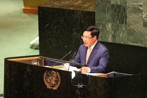 Deputy Prime Minister and Foreign Minister Pham Binh Minh speaks at the General Debate of the UN General Assembly’s 74th session (Photo: VNA)