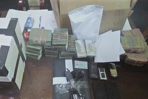 The police officers seize exhibits