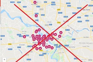  Map showing Hanoi with Covid-19 on internet inaccurate: Police