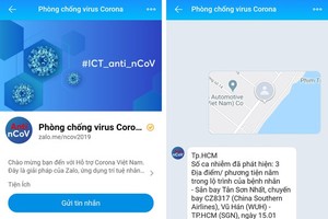 Zalo account of the Ho Chi Minh Department of Information and Communications provides Covid- 19 official information