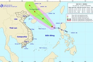 Tropical storm enters the East Sea (Photo:the National Hydrology Meteorology Forecast Center)