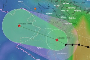 Tropical storm Sinlaku weakens in the mainland of Thanh Hoa Province 