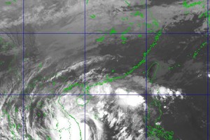 Satellite image shows storm Molave at 8AM today