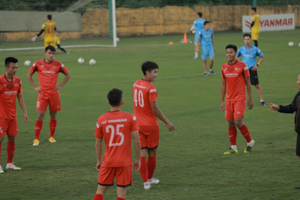 Nham Manh Dung of Vietel FC (No. 40) is one of 24 players has been called back for the last training camp of the U-22 national team. (Photo: thethao247.vn)