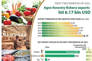 Agro-forestry-fishery exports hit US$6.17 bln