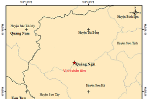 Two earthquakes consecutively hit Tra Bong mountainous district in Quang Ngai