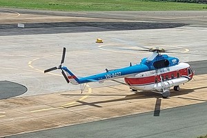 Helicopter transports Covid-19 vaccines to Con Dao Island