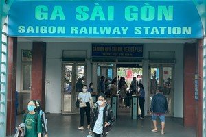 Coach stations, railway stations, airports crowded with passengers