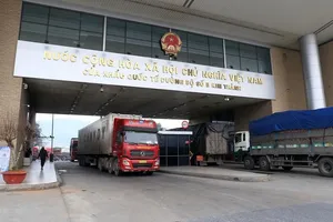 Lao Cai Border Gate bustles with export-import activities on first day of 2024
