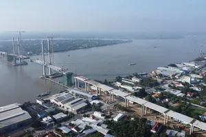 Works progress of Rach Mieu 2 main bridge ahead of schedule