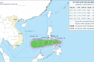 Tropical depression tracking toward East Sea