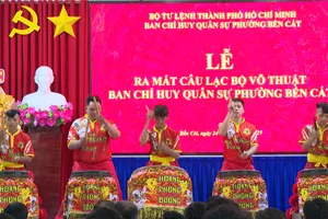 Ra mắt Câu lạc bộ võ thuật Ban Chỉ huy Quân sự phường Bến Cát