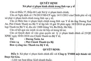 Xử phạt Công ty SAPHARCO bán thuốc cao hơn giá kê khai