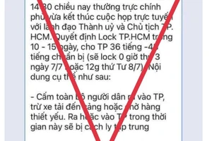 Bác thông tin “lock TPHCM trong 10-15 ngày”