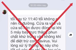 Thông tin “TPHCM sử dụng 5 trực thăng phun chất khử trùng vào không khí để diệt trừ virus Corona” là sai sự thật