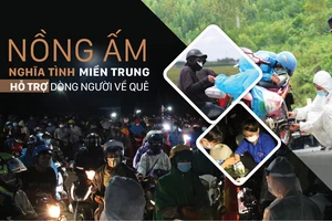 Nồng ấm nghĩa tình miền Trung hỗ trợ dòng người về quê