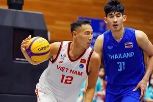 Bóng rổ nam Việt Nam chưa thành công ở vòng loại thứ nhất ASIA CUP lần này. Ảnh: T.THẢO