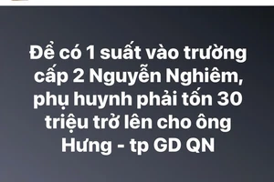 Trưởng phòng GD-ĐT TP Quảng Ngãi bị tung tin nhận tiền “chạy trường”