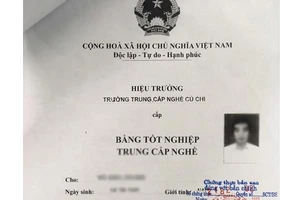 Bằng tốt nghiệp Trung cấp nghề của thí sinh V.A.T