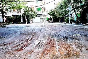 Tan nát đường vào khu Đồng Diều