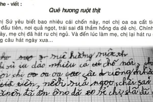 Bài nghe đọc và viết lại của em N.V.A. (học sinh lớp 3 tại quận 8)