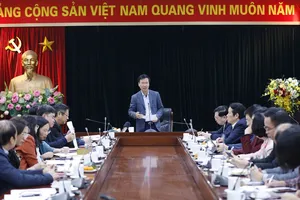 Trưởng Ban Tuyên giáo Trung ương Võ Văn Thưởng chủ trì cuộc họp. Ảnh: TTXVN