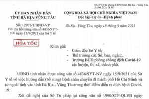 Bà Rịa – Vũng Tàu: Hỏa tốc thu hồi văn bản chuyển viện phải nộp hồ sơ cho ngành giao thông