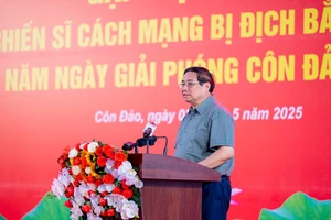 Thủ tướng Chính phủ Phạm Minh Chính phát biểu tại buổi gặp mặt tri ân cựu tù chính trị toàn quốc được tổ chức ở huyện Côn Đảo, tỉnh Bà Rịa - Vũng Tàu