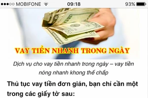 Vay tiền trực tuyến, tai họa trực tiếp 