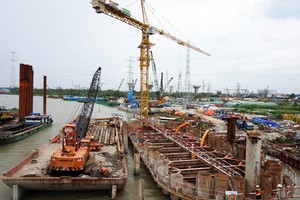 圖為中南建設投資份公司所施工的蕉渠防淹工程項目。（圖源：友元）